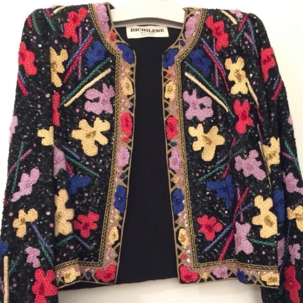 Vintage Richeline Sequined & Beaded Bolaro Jacket
